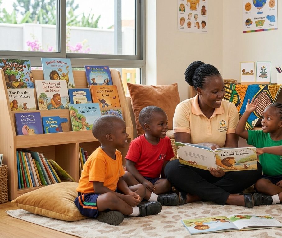 Storytime circle in the Kindergarten classroom